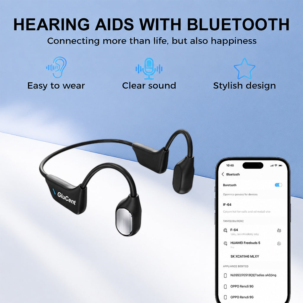 Made In USA🏆GluCent® Bone Conduction Smart Hearing Headphones （Mayo Clinic Recommended）